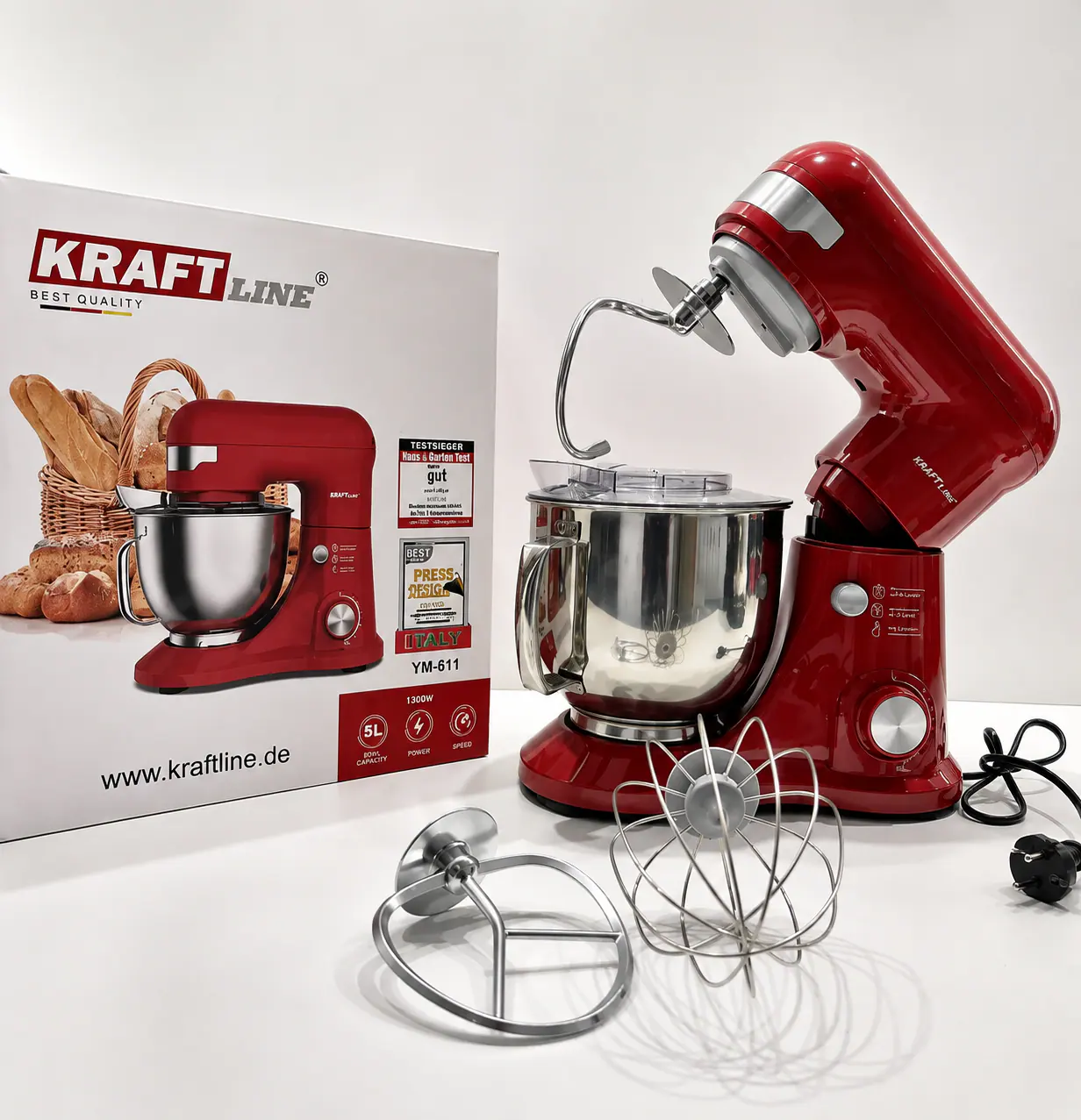 عجانة كهربائية KRAFT LINE سعة 5 لتر – 1500 واط ⚡